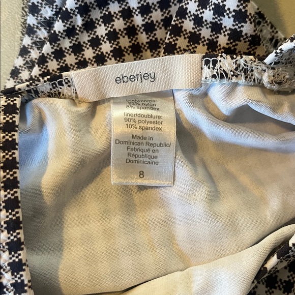 Eberjey Black and White checkered one piece girls Swimsuit - Picture 4 of 4